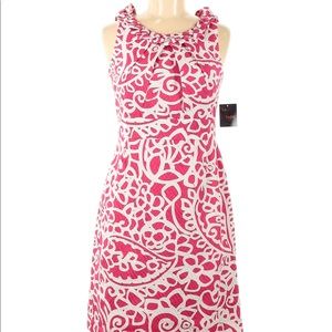 Just Taylor pink and white dress